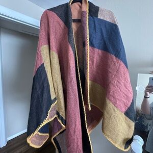 Colorful Geometric Patterned Shawl